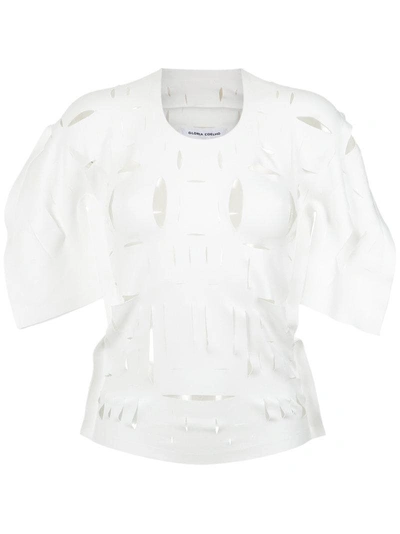 Gloria Coelho Cut Out Details Blouse In White