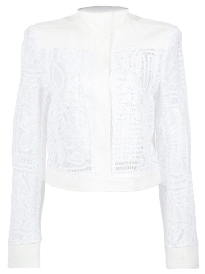 Martha Medeiros Lace Bomber Jacket - White