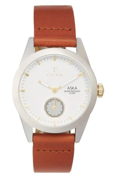 Triwa Snow Aska Leather Strap Watch, 32mm In Brown