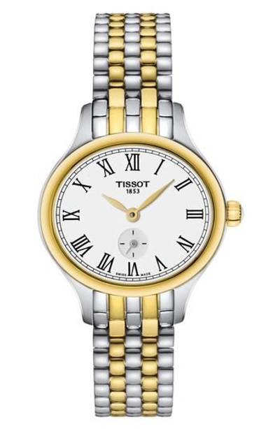 Tissot Bella Ora Piccola Bracelet Watch, 24mm In Silver/ Gold