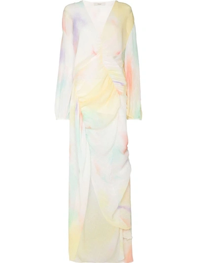 Brøgger Womens Tie Dye Print Mari Asymmetrical Recycled-polyester Maxi Dress S In Multicoloured