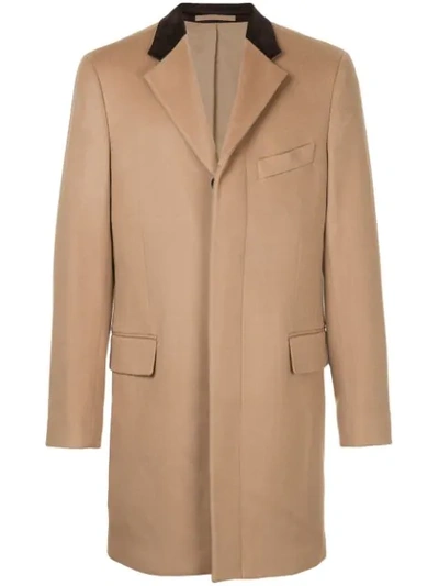 Kent & Curwen Single Breasted Coat In Brown