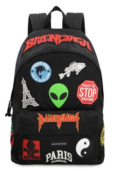 Balenciaga Explorer Logo-patch Backpack In Black