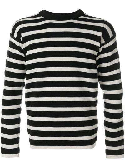 S.n.s Herning Striped Knitted Jumper In Black