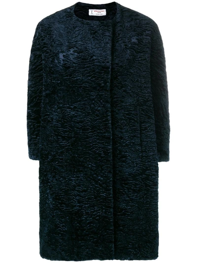 Alberto Biani Fur Coat In Blue