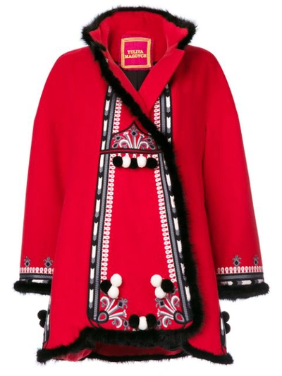 Yuliya Magdych Hutsil Embroidered Coat In Red