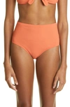 Totême High Waist Bikini Bottoms In Burnt Orange