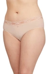 Montelle Intimates High Cut Lace Briefs In Champagne