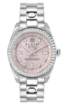 Philipp Plein Queen Bracelet Watch, 36mm In Pink/silver