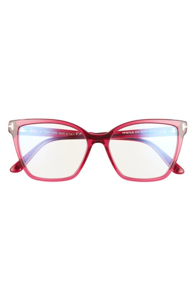 Tom Ford 53mm Butterfly Blue Light Blocking Glasses In Pnko