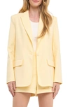 Endless Rose Single Breasted Blazer In Yellow