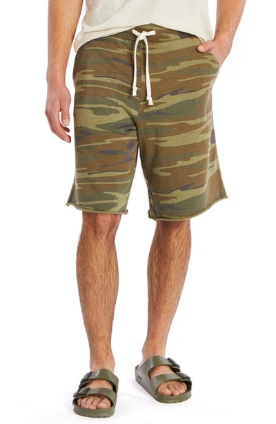 Alternative Victory Washed French Terry Cutoff Shorts In Camo