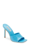 Steve Madden Signal Square Toe Sandal In Blue Croco
