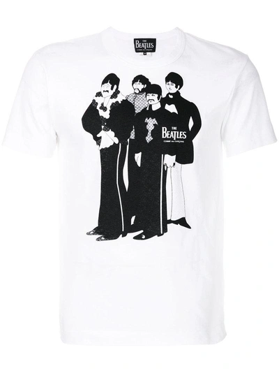 Comme Des Garçons Graphic Print T In White