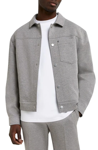 River Island Jersey Twill Western Jacket In Light Beige
