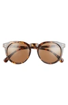 Aire Nucleus V2 53mm Round Sunglasses In Dark Tort / Brown Mono