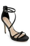 Jewel Badgley Mischka Women's Galen Platform Evening Sandals Women's Shoes In Black Satin