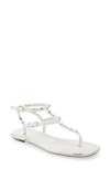 Dkny Hadi Spiked Leather Sandals In White