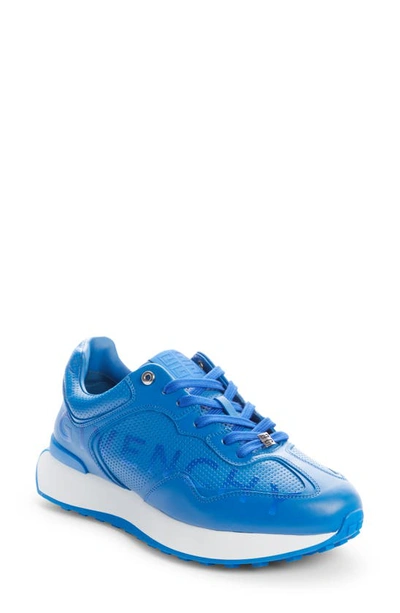 Givenchy Men's Giv Runner Leather Logo Sneakers In Blue