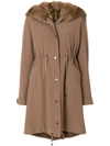 Liska Hooded Parka In Taupe