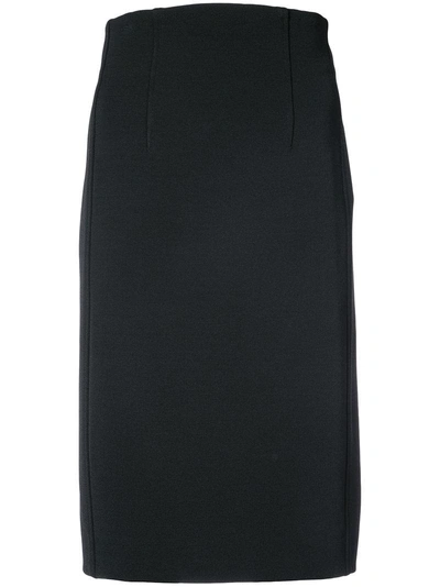 Diane Von Furstenberg Dvf  High Waisted Fitted Skirt - Black