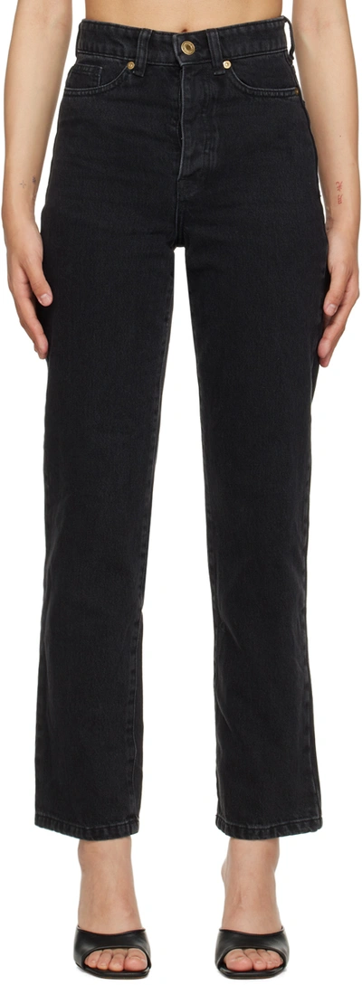 By Malene Birger Milium Straight-leg High-rise Organic-denim Jeans In Black