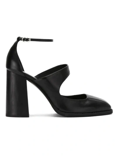 Studio Chofakian Leather Cut Out Pumps In Black