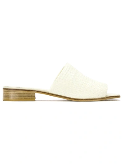 Sarah Chofakian Leather Mules In White