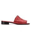 Sarah Chofakian Leather Mules In Red