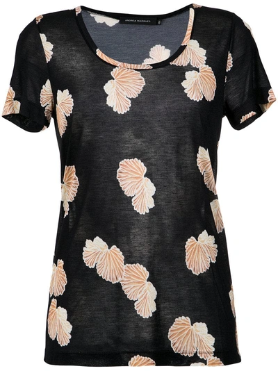 Andrea Marques Printed Blouse In Black