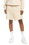 Nike Sportswear Essential Women's Fleece High-rise Shorts In Sanddrift,white