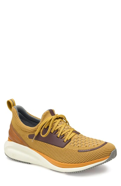 Johnston & Murphy Xc4® Tr1 Waterproof Trainer In Gold Knit/ Full Grain