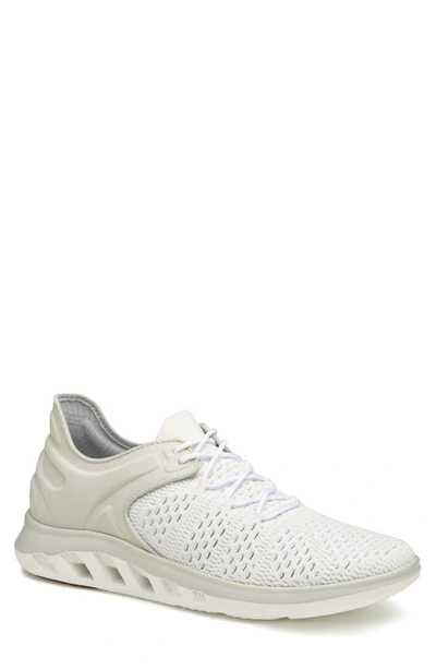 Johnston & Murphy Activate Sneaker In White Knit/ Off White Lycra