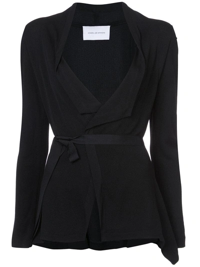 Kimora Lee Simmons Drape Front Wrap Jacket In Black