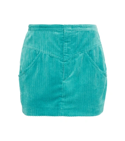 Isabel Marant Women's Melva Corduroy High-waist Miniskirt In Blue-med
