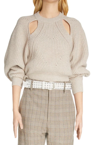 Isabel Marant Women's Palma Wool & Cashmere Knit Cut-out Sweater In Brown