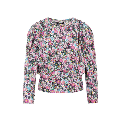 Isabel Marant Zarga Floral-print Puff-sleeve Blouse In Pink