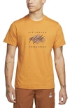 Jordan Flight Essentials Graphic Tee In Light Curry/ Black/ Bronze