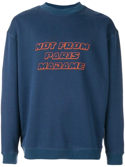 Drôle De Monsieur Front Print Sweatshirt In Blue