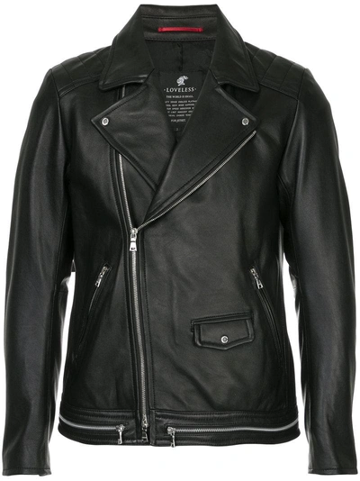 Loveless Zipped Biker Jacket - Black