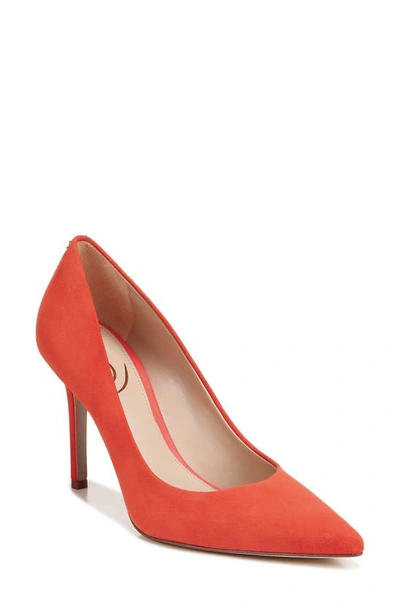 Sam Edelman Hazel Pointed Toe Pump In Dark Grapefruit