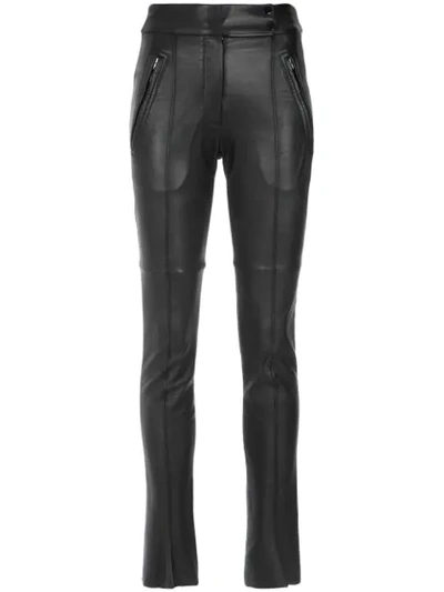Gloria Coelho Leather Skinny Pants In Black