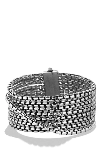 David Yurman 'box Chain' 8-row Bracelet In Silver