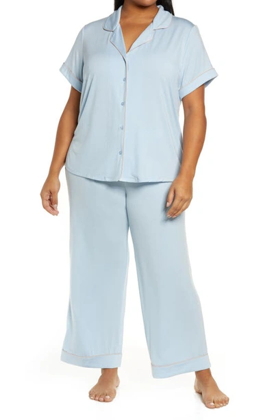Nordstrom Moonlight Eco Crop Pajamas In Blue Skyway