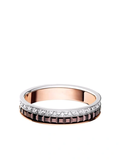 Boucheron 18kt Rose Gold Quatre Classic Diamond Band Ring In Pink
