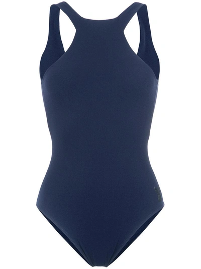 Gloria Coelho Halterneck Swimsuit In Blue