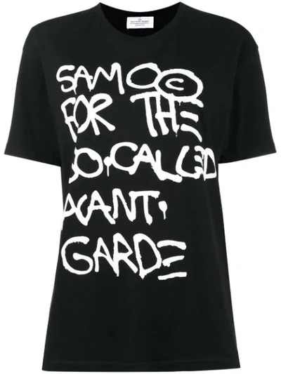 Jean-michel Basquiat X Browns Rome Pays Off Samo Print Short Sleeve T-shirt In Black