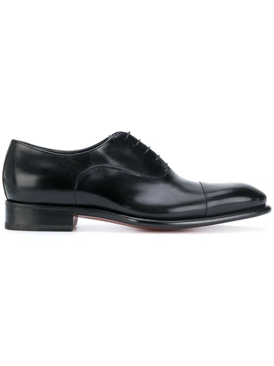 Santoni Almond-toe Oxford Shoes In Black