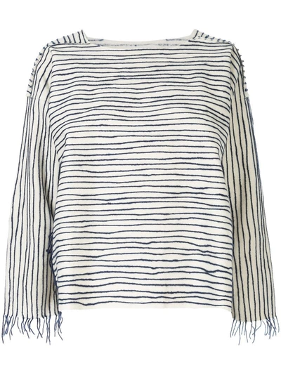 Toogood Striped Oversized Top In White