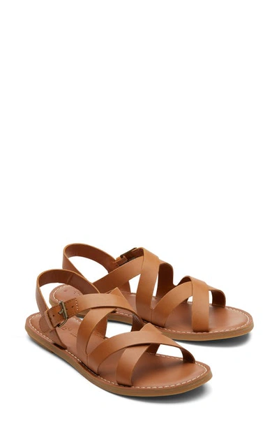 Toms Women's Sicily Crisscross Strap Flat Sandals In Brown